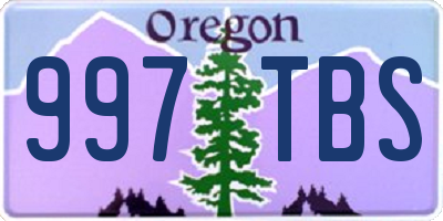 OR license plate 997TBS