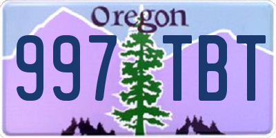 OR license plate 997TBT