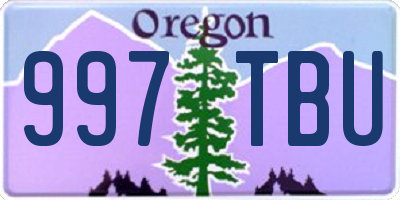 OR license plate 997TBU