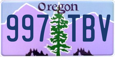 OR license plate 997TBV