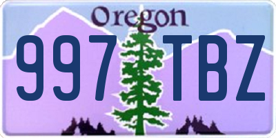 OR license plate 997TBZ
