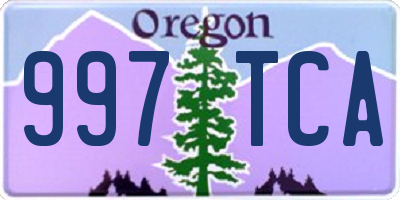 OR license plate 997TCA