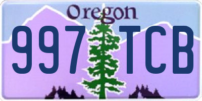 OR license plate 997TCB