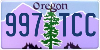 OR license plate 997TCC