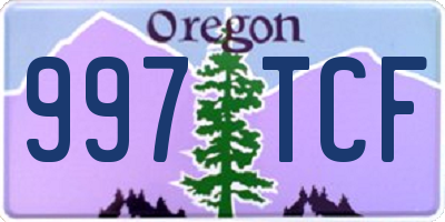OR license plate 997TCF