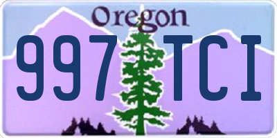 OR license plate 997TCI