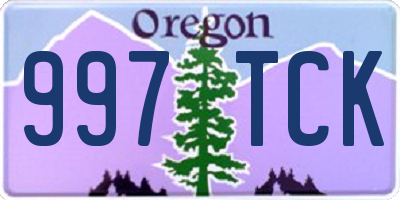 OR license plate 997TCK