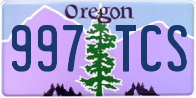 OR license plate 997TCS