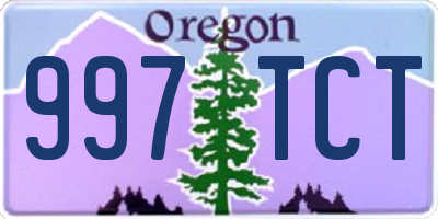 OR license plate 997TCT