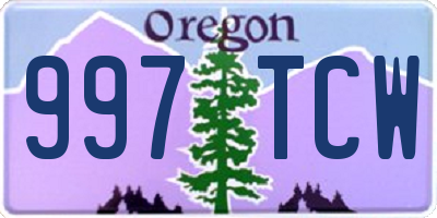 OR license plate 997TCW