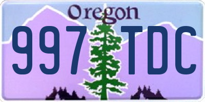 OR license plate 997TDC