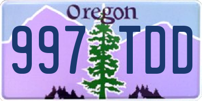 OR license plate 997TDD