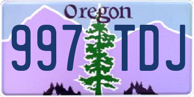 OR license plate 997TDJ