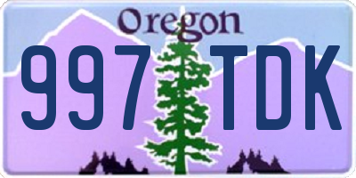 OR license plate 997TDK