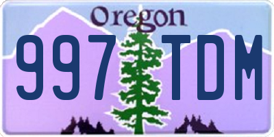 OR license plate 997TDM