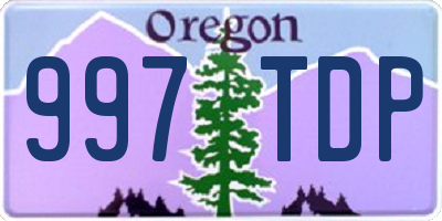 OR license plate 997TDP
