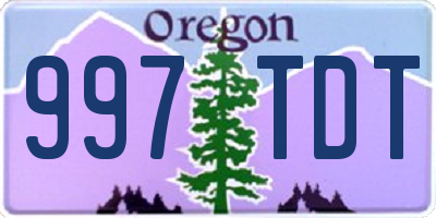 OR license plate 997TDT