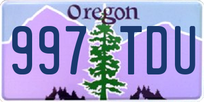 OR license plate 997TDU