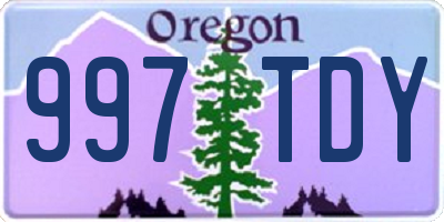 OR license plate 997TDY