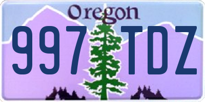 OR license plate 997TDZ