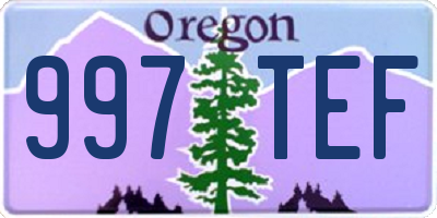 OR license plate 997TEF