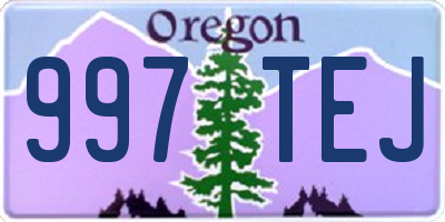 OR license plate 997TEJ