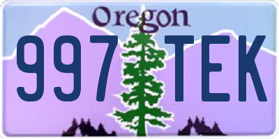 OR license plate 997TEK