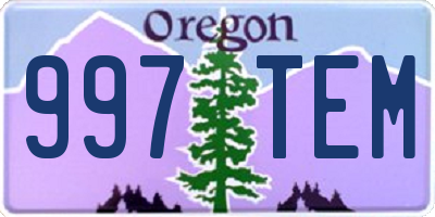 OR license plate 997TEM