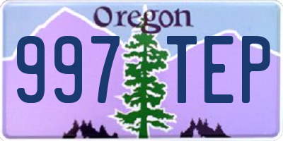 OR license plate 997TEP