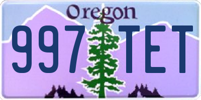 OR license plate 997TET