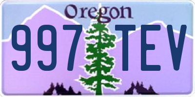 OR license plate 997TEV