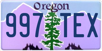 OR license plate 997TEX