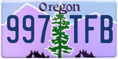 OR license plate 997TFB