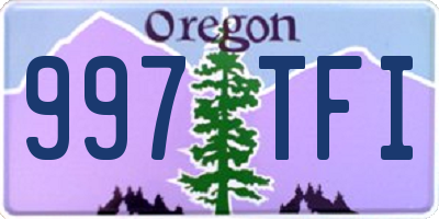 OR license plate 997TFI