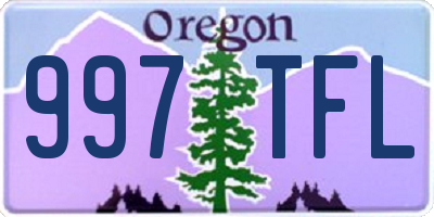 OR license plate 997TFL