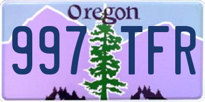 OR license plate 997TFR