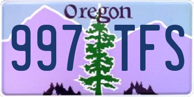 OR license plate 997TFS