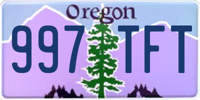 OR license plate 997TFT