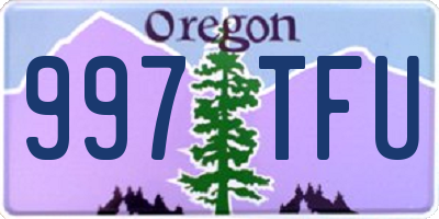 OR license plate 997TFU