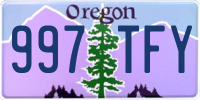 OR license plate 997TFY