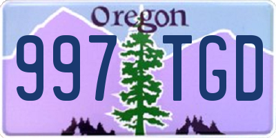 OR license plate 997TGD