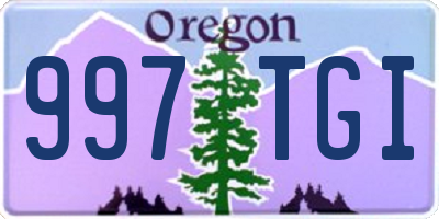 OR license plate 997TGI