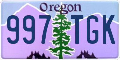 OR license plate 997TGK