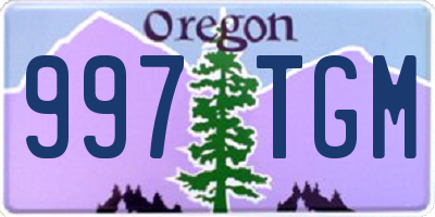 OR license plate 997TGM