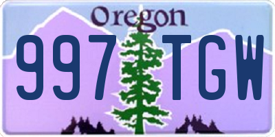 OR license plate 997TGW