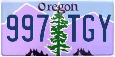 OR license plate 997TGY