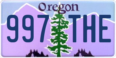 OR license plate 997THE