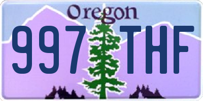 OR license plate 997THF