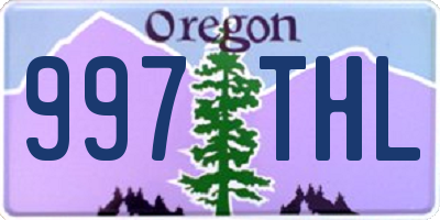 OR license plate 997THL