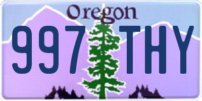 OR license plate 997THY